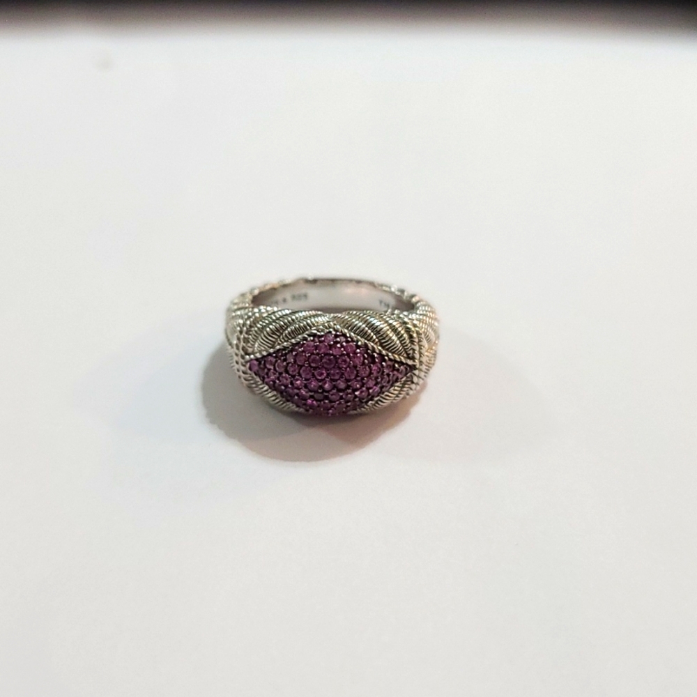 New - Judith Ripka 925 SS Pink Sapphire ring